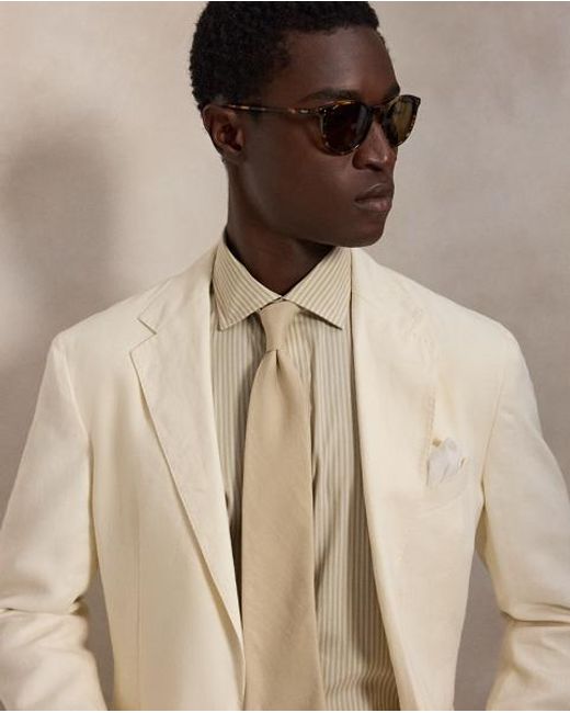 Polo Ralph Lauren Natural Regent Custom Fit Striped Poplin Shirt for men