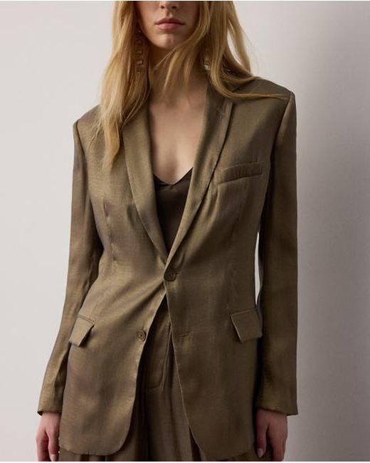 Ralph Lauren Brown Marcy Lamé Jacket