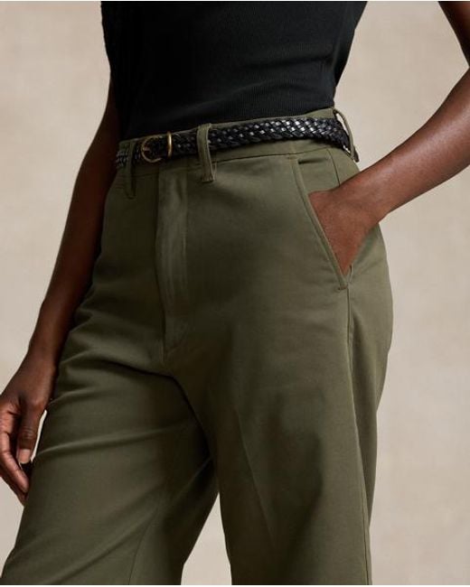 Polo Ralph Lauren Green Chino Wide-Leg Trouser