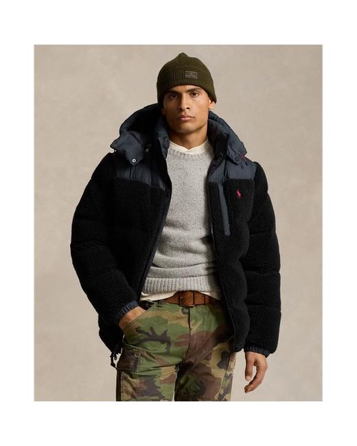 Polo Ralph Lauren Black The Gorham Hybrid Down Jacket for men