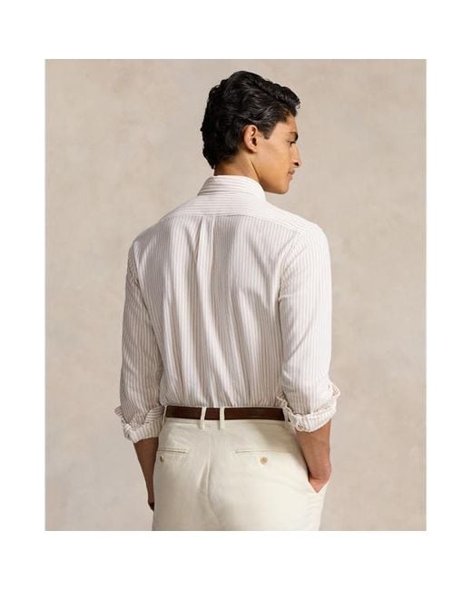 Camicia Oxford in maglia spina di pesce di Polo Ralph Lauren in White da Uomo