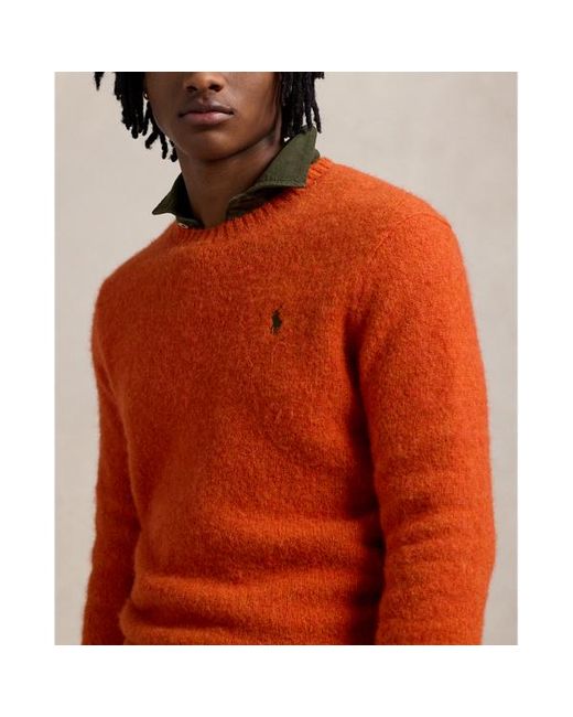 Polo Ralph Lauren Textured Crewneck Jumper in Orange for Men Lyst UK