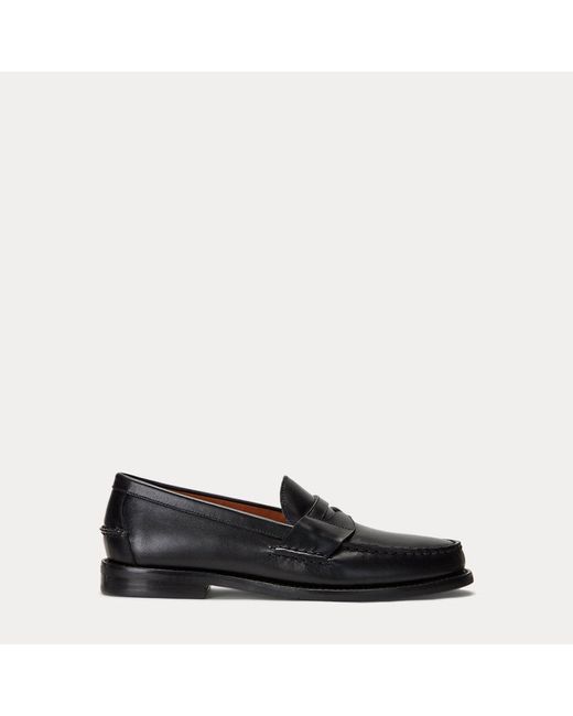 Ralph Lauren Black Alston Leather Penny Loafer for men