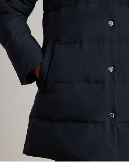 Ralph Lauren Blue Hooded Down Coat