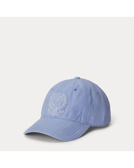 Ralph Lauren Blue Wimbledon Linen Herringbone Cap for men
