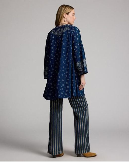 RRL Blue Bandanna-Print Voile Duster