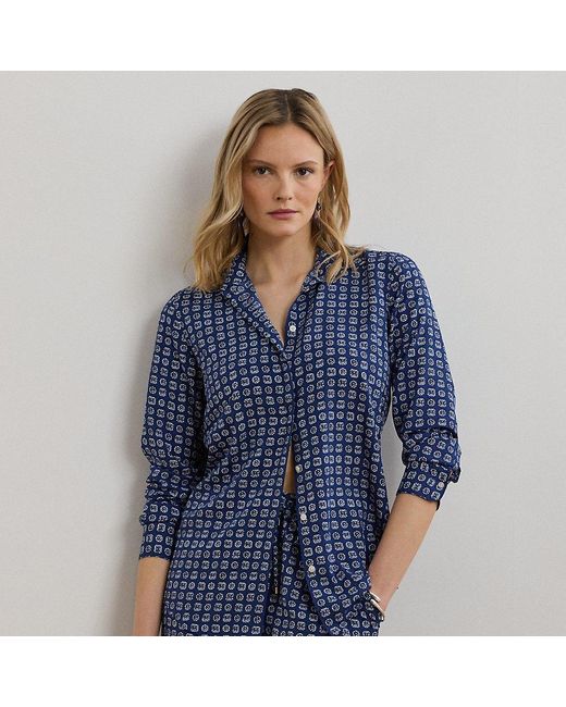 Ralph Lauren Blue Ralph Lauren Classic Fit Geo-Print Crepe Shirt