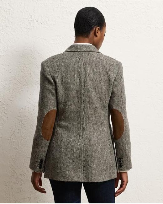 Ralph Lauren Gray Preston Ii Herringbone Tweed Jacket