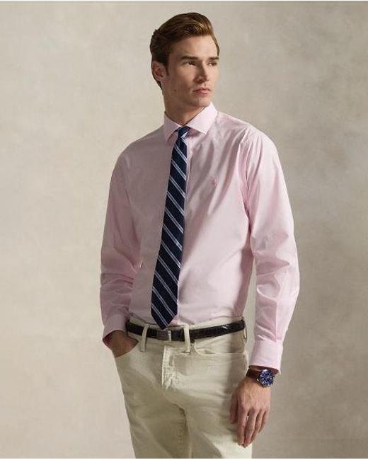 Polo Ralph Lauren Pink Custom Fit Tattersall Poplin Shirt for men