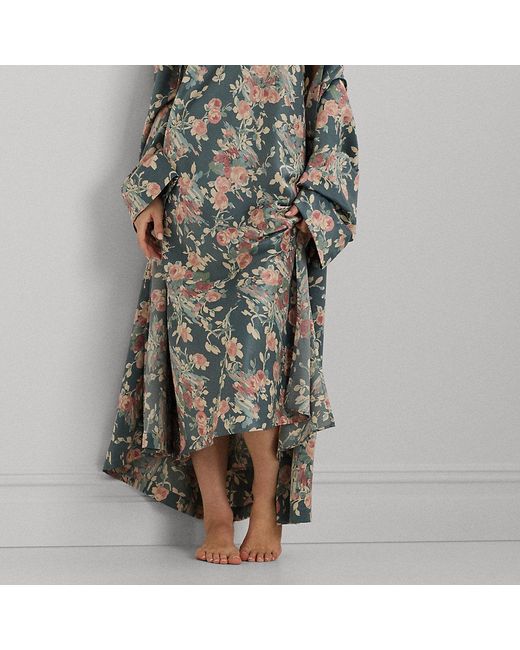Ralph Lauren Green Floral Satin Ballet Nightgown