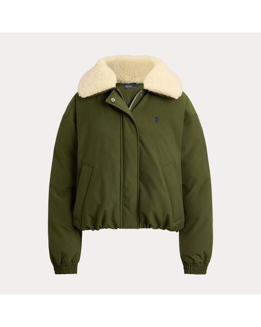 Polo Ralph Lauren Green High-Pile-Collar Down Puffer Jacket