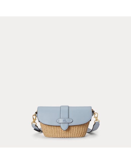 Ralph Lauren Multicolor Straw-Leather Small Lynden Shoulder Bag