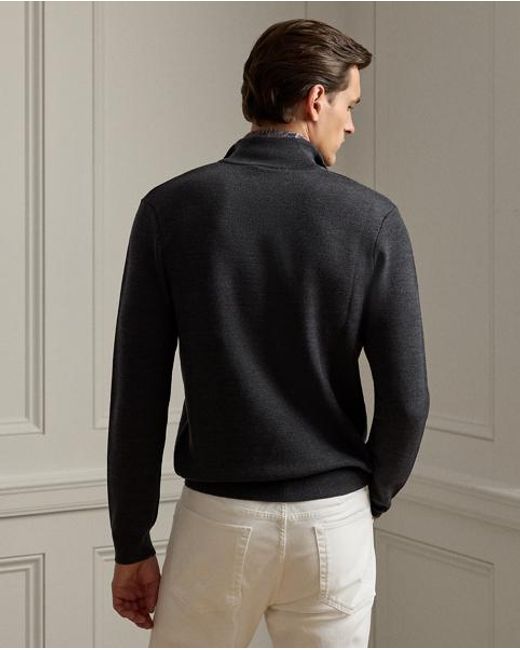 Pull Demi-Zippé En Laine Piquée Ralph Lauren pour homme en coloris Black