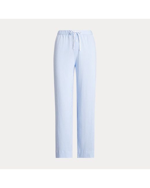 Ralph Lauren Blue Striped Cotton Jersey Pyjama Trouser