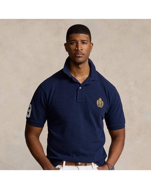 Ralph Lauren Grotere Maten - Mesh Polo-shirt Met Triple-pony in het Blue voor heren