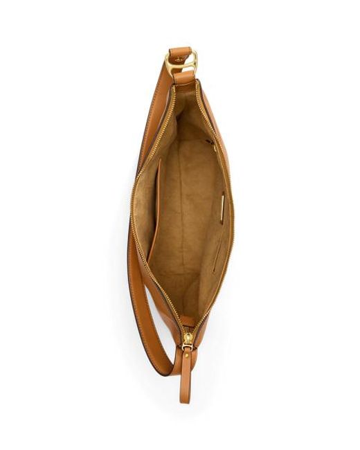 Ralph Lauren Gray Leather Large Tasha Bucket Bag
