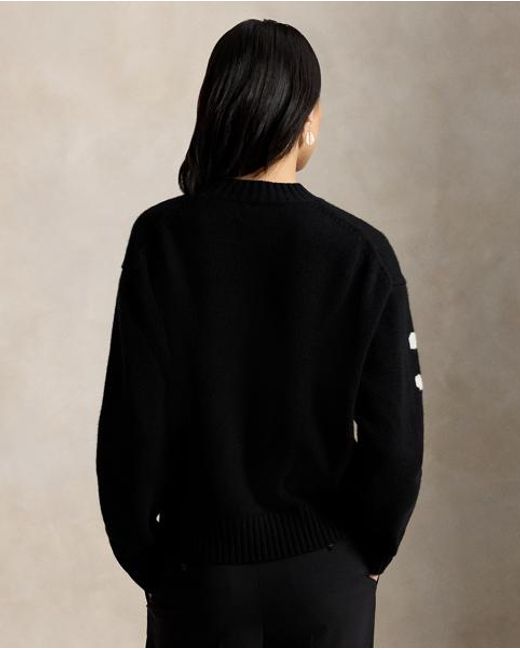Polo Ralph Lauren Black Graphic Wool Crewneck Jumper