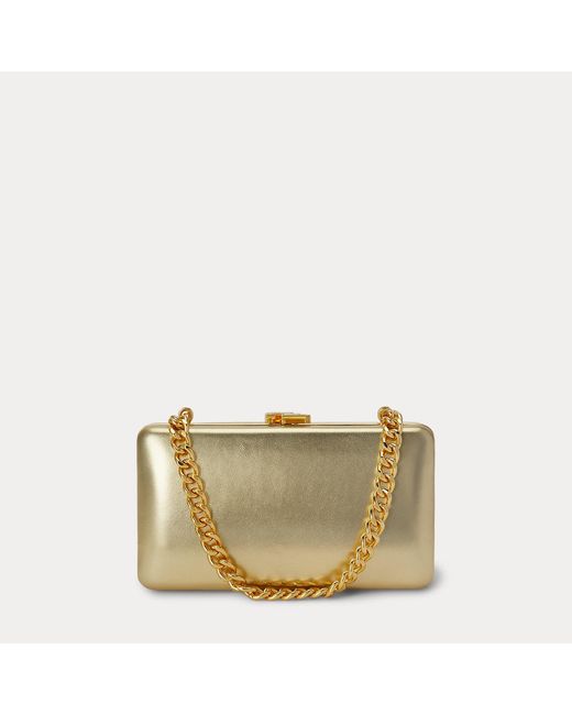 Ralph Lauren Small Franki Metallic Nappa Clutch