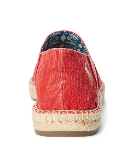 Polo Ralph Lauren Red Cevio Washed Canvas Espadrille for men