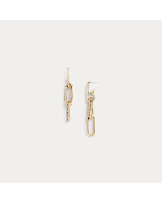 Ralph Lauren Natural Champagne-Tone Overlap Earrings