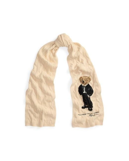 Polo Ralph Lauren Black Polo Bear Wool-Blend Scarf