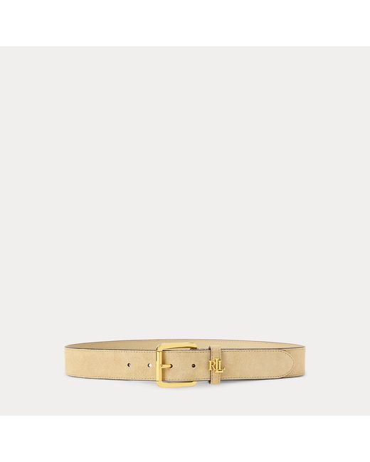 Ralph Lauren Natural Logo-Keeper Suede Belt