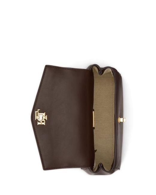 Ralph Lauren Brown Nappa Leather Small Farrah Soft Satchel