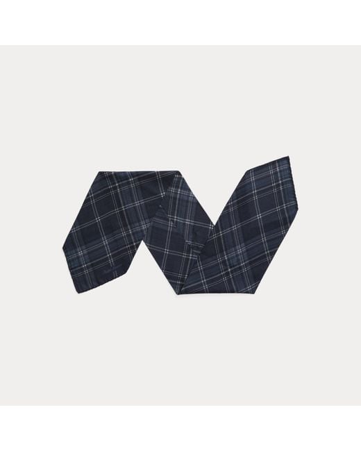 Ralph Lauren Geruite Kasjmier-Zijden Halsdoek in het Blue voor heren
