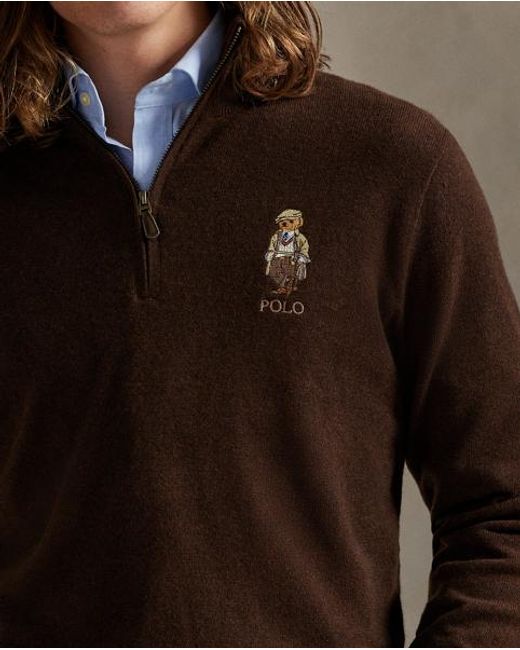 Polo Ralph Lauren Wollpullover Mit Polo Bear in Black für Herren