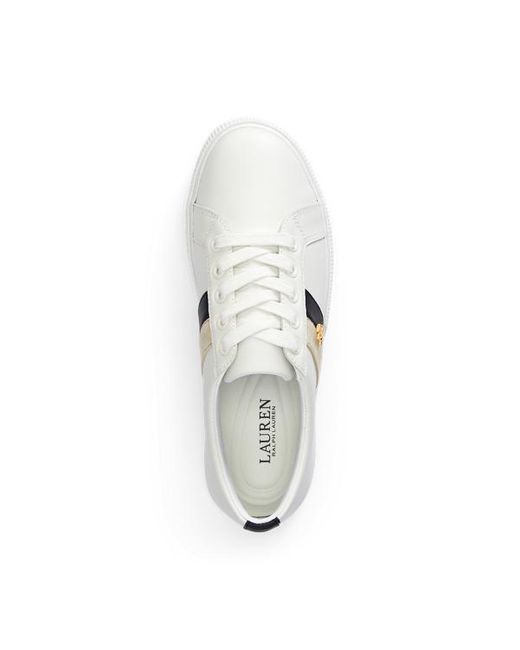 Sneaker Janson II in pelle di Ralph Lauren in White