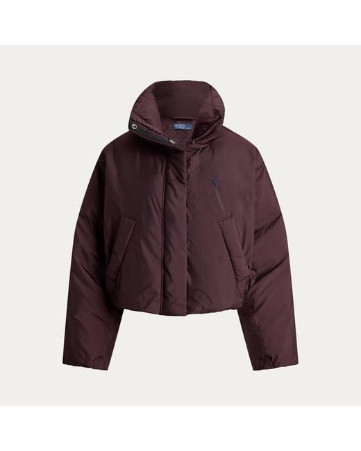 Polo Ralph Lauren Brown Cropped Down Puffer Jacket