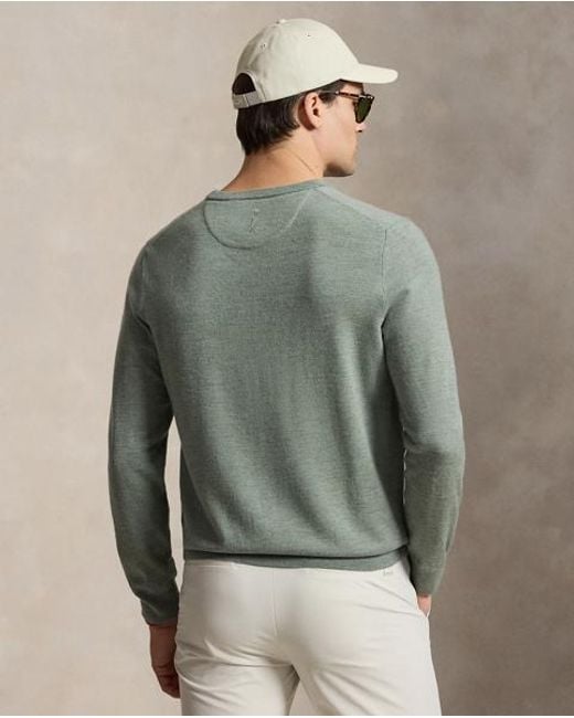 Ralph Lauren Green Wool Crewneck Jumper for men