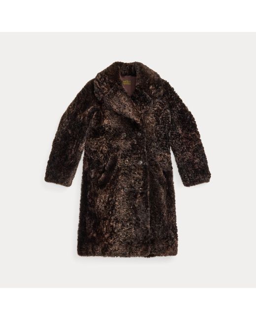 RRL Black Shearling Coat