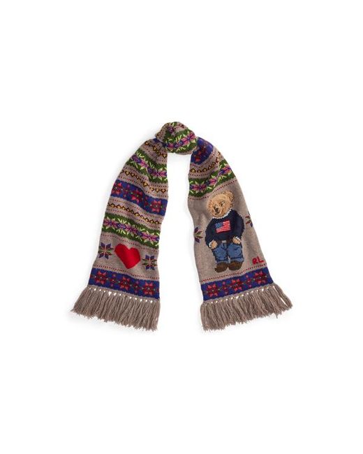 Polo Ralph Lauren Multicolor Polo Bear Wool-Blend Scarf