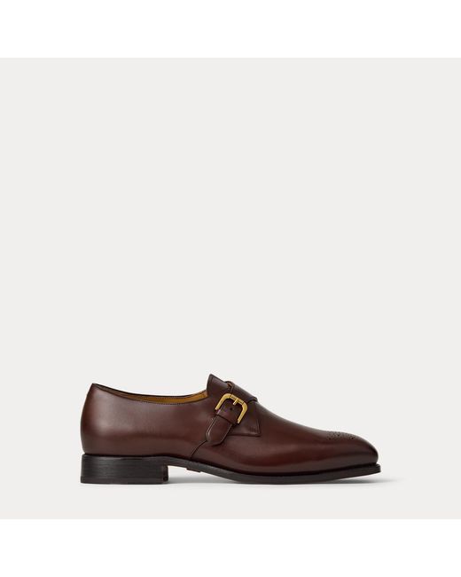 Ralph Lauren Brown Darnell Calfskin Monk-Strap Shoe for men
