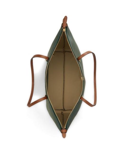 Ralph Lauren Green Large Nylon Keaton Tote Bag