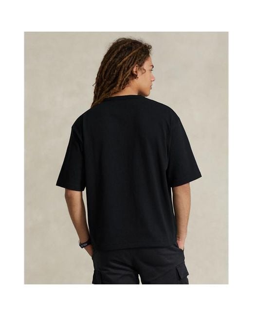 Camiseta de algodón Big Pony Relaxed Fit Polo Ralph Lauren de hombre de color Black