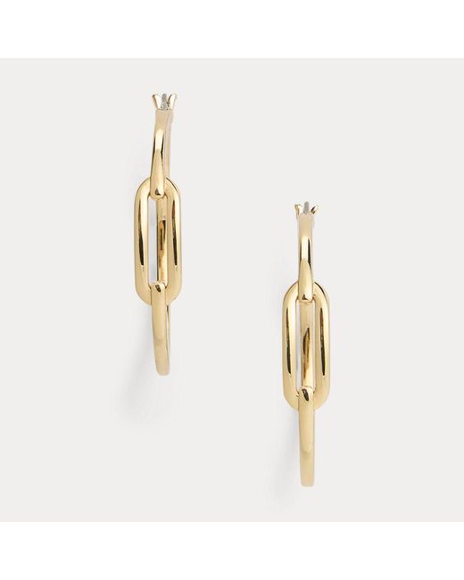 Lauren by Ralph Lauren Metallic Gold-tone Hoop Earrings