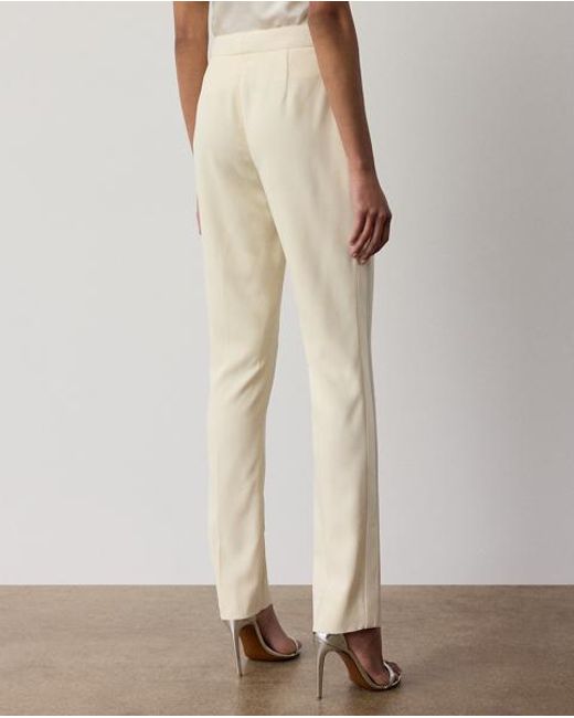 Ralph Lauren Natural Seth Wool Crepe Tuxedo Trouser