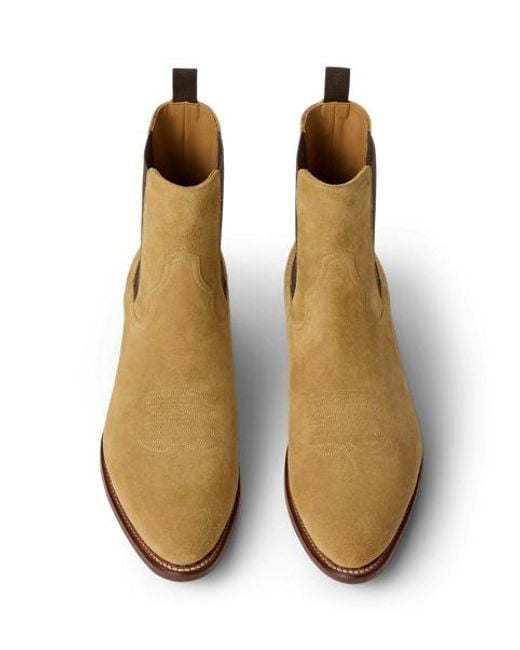 Ralph Lauren Natural Calf-Suede Chelsea Western Boot for men