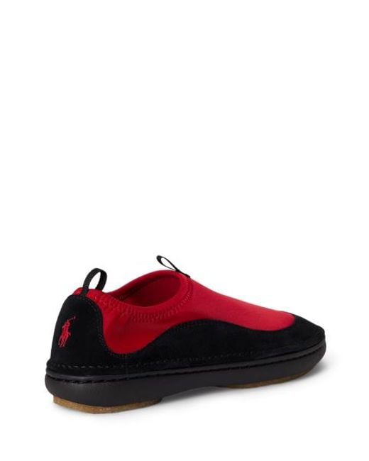 Baskets À Enfiler En Néoprène Et Daim Ralph Lauren en coloris Red