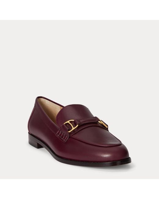 Ralph Lauren Red Tasha Leather Loafer