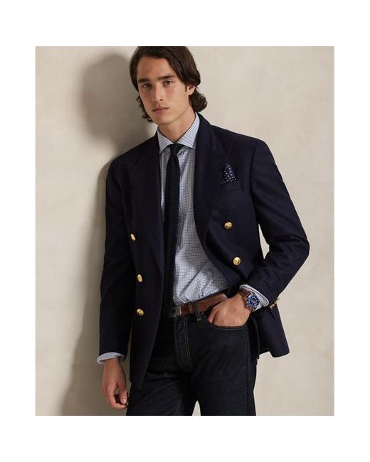 Camicia in popeline a quadri Custom-Fit di Polo Ralph Lauren in Blue da Uomo