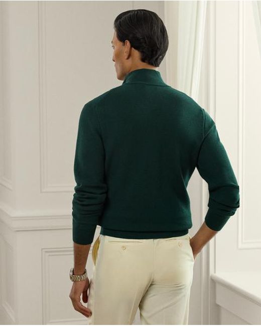 Ralph Lauren Piqué-Pullover Aus Wolle in Green für Herren