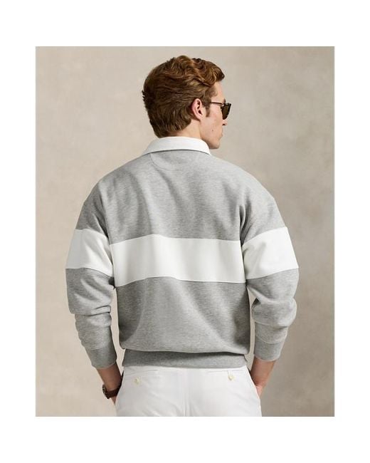 Ralph Lauren Gray Ralph Lauren Relaxed Fit Crest Rugby Sweatshirt for men