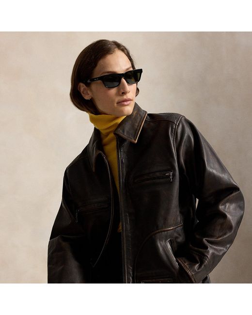 Polo Ralph Lauren Black Leather Moto Jacket