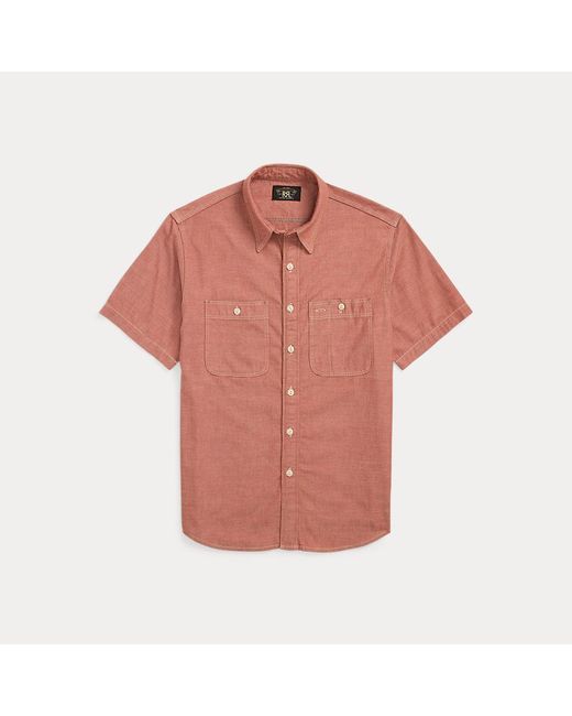 RRL Pink Selvedge-Detailed Chambray Workshirt for men