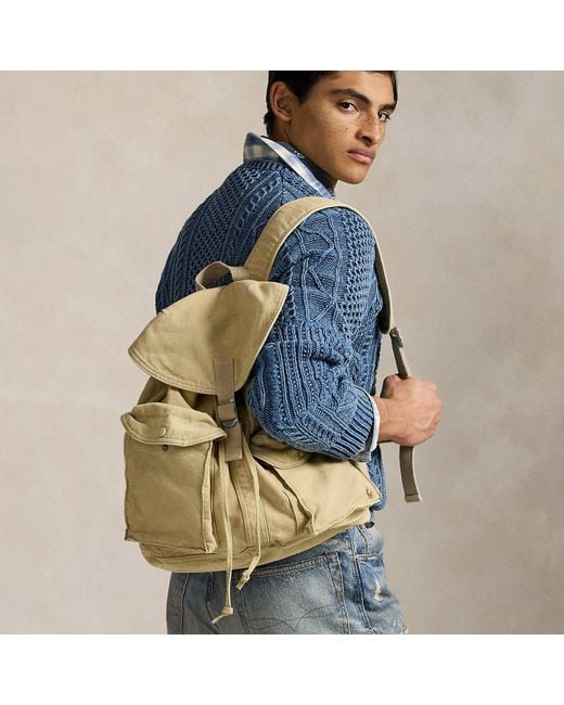 Polo Ralph Lauren Metallic Flap-Top Canvas Backpack for men