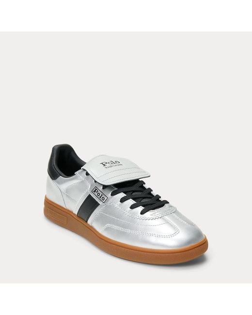 Ralph Lauren Bedford Metallic Leather Trainer