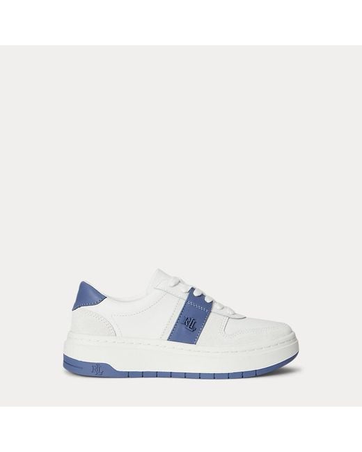 Ralph Lauren White Ledersneaker Harlie